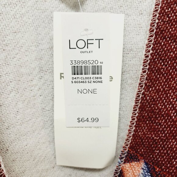 Loft Outlet Reversible Wrap Poncho With Fringe Geometric Print  one Size - Picture 6 of 12